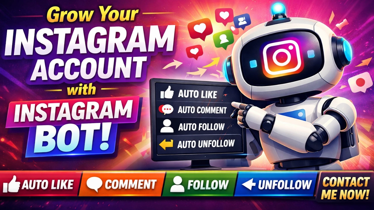 Instagram Bot : Auto Follow and Unfollow, Like and Comment - Grow Fast